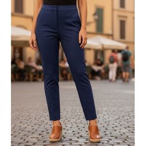 Luxe by Eric Signature Blue Stretch Pants with Side Zip Size 10